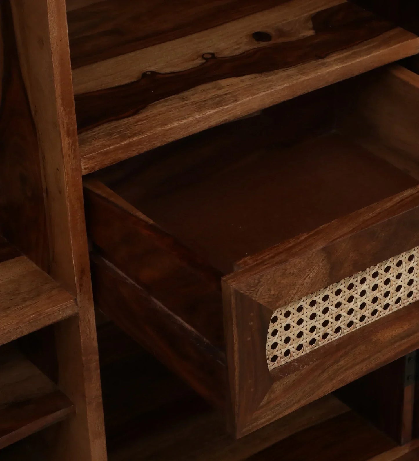 Sheesham Wood Bar Cabinet In Rustic Teak Finish
