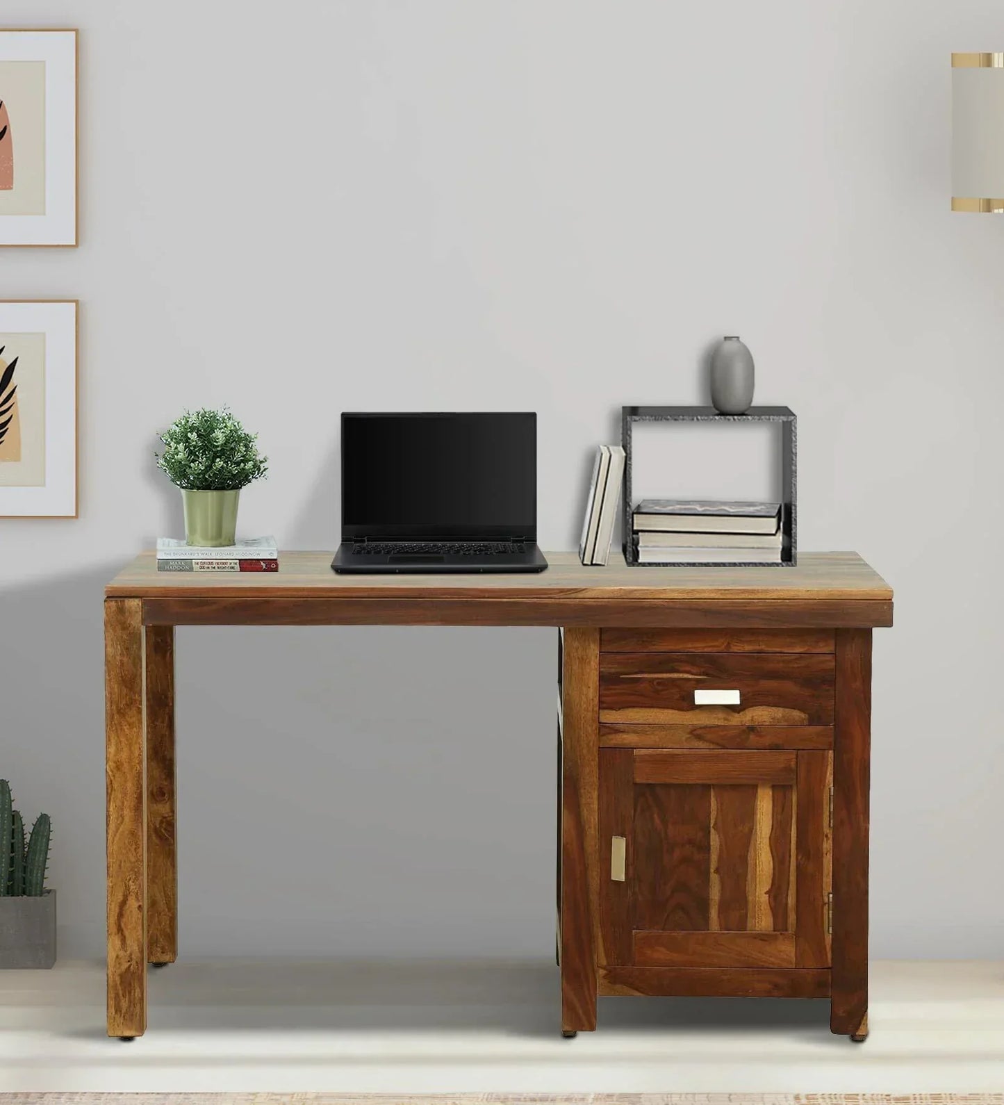 Sheesham Wood Writing Table In Provincial Teak Finish