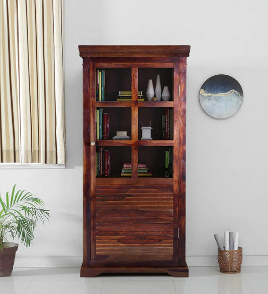 Sheesham Wood Book Case In Scratch Resistant Provincial Teak Finish