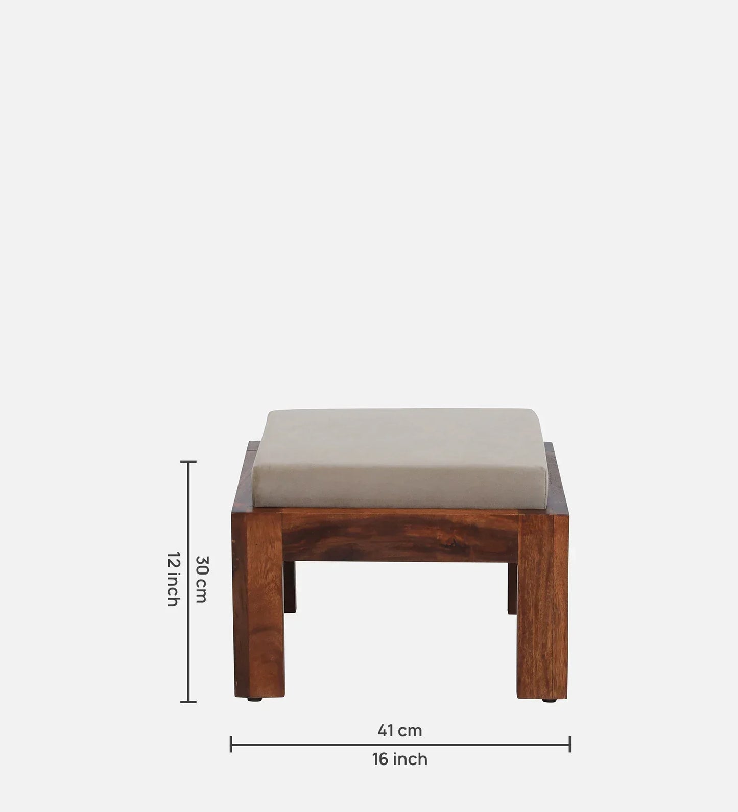 Solid Wood Foot Stool in Grey Colour Set of 2)