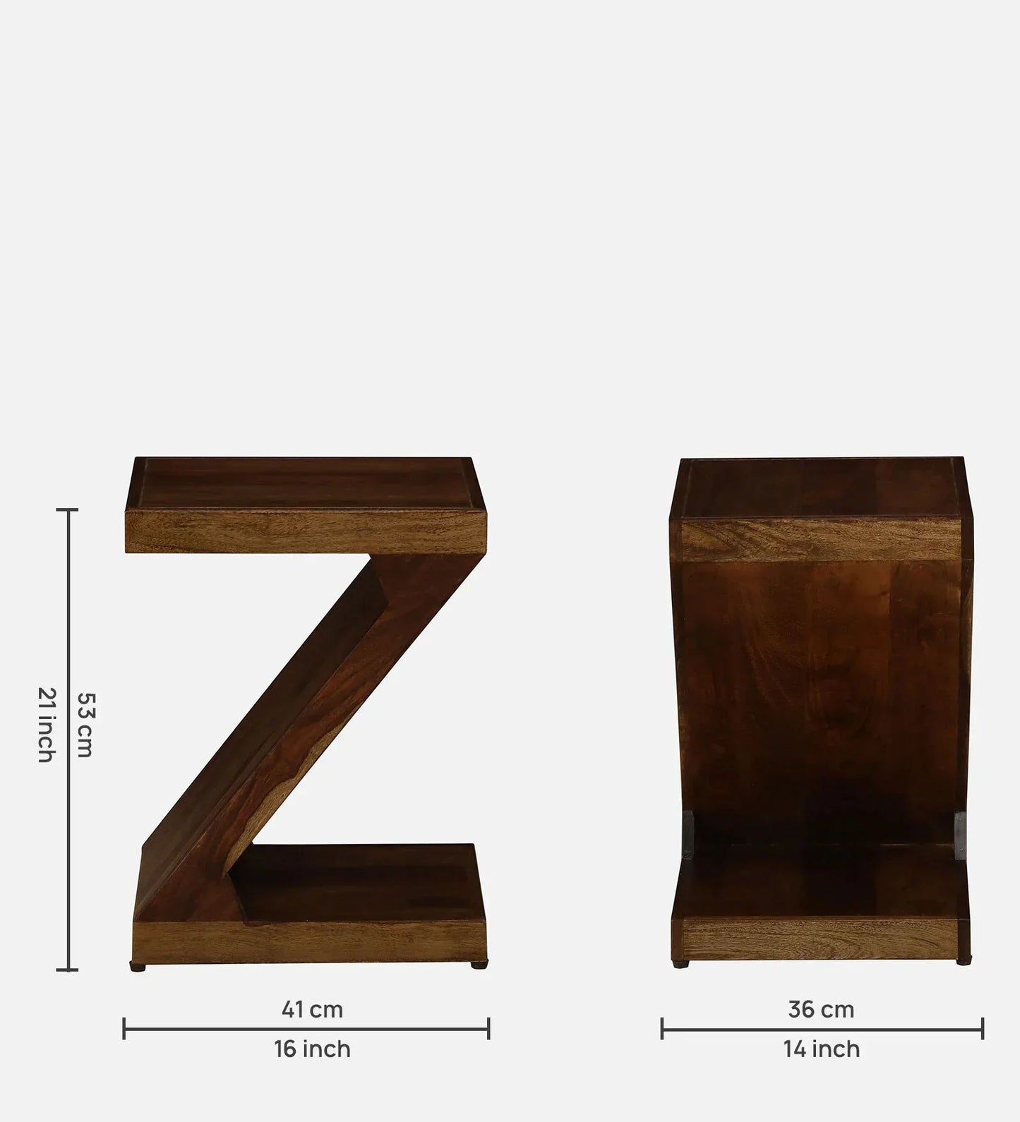Jelks Sheesham Wood End Table in Scratch Resistant Provincial Teak Finish