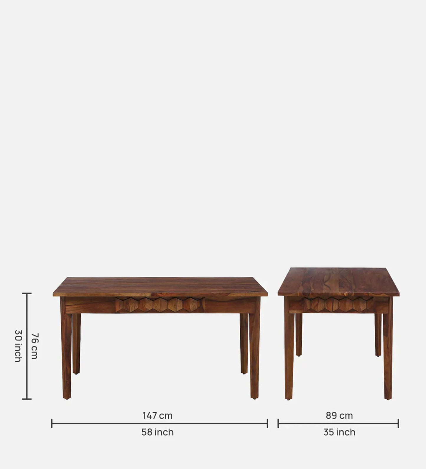 Sheesham Wood 6 Seater Dining Set In Provincial Teak Finish With Bench