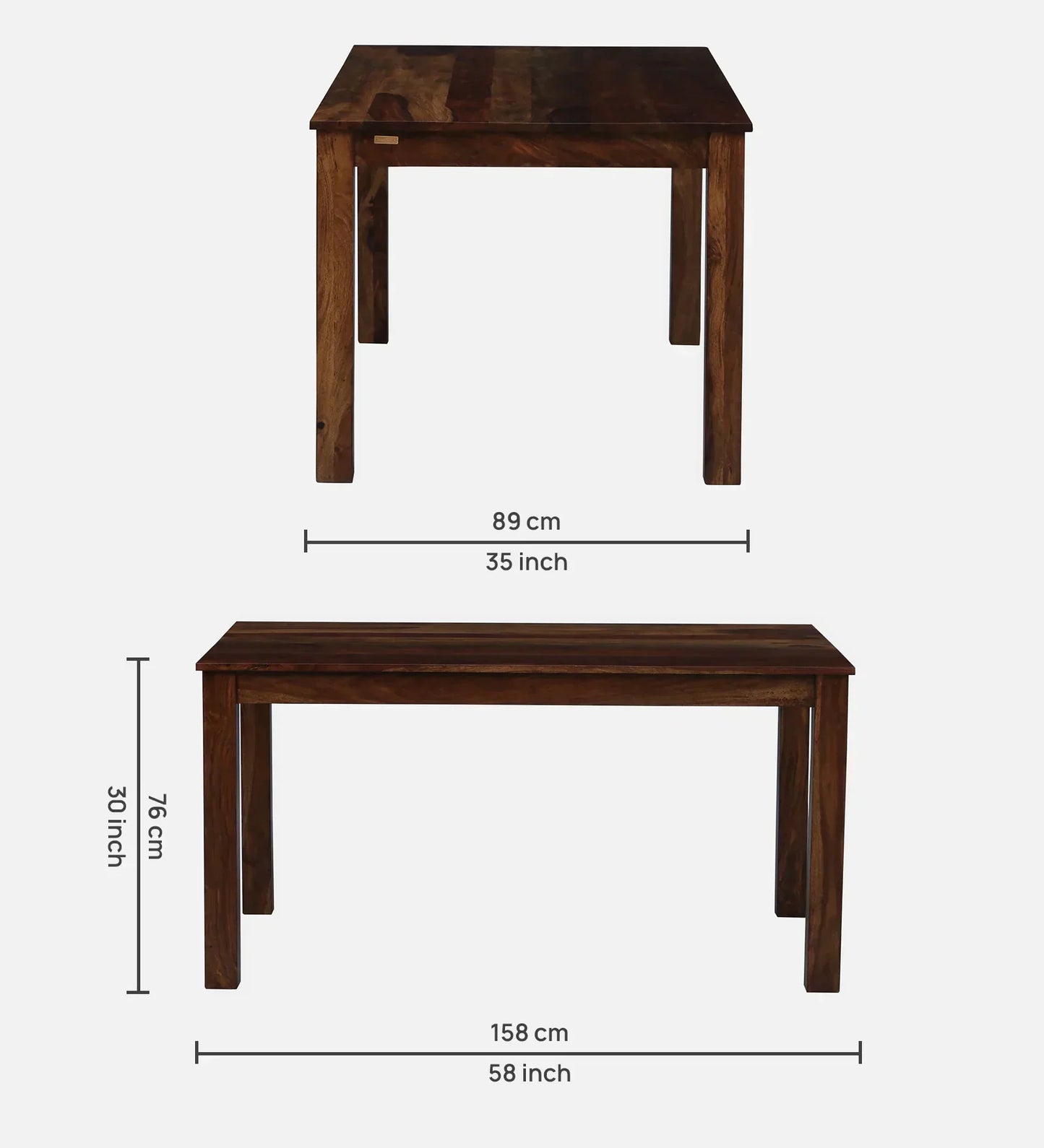 Sheesham Wood 6 Seater Dining Set in Scratch Resistant Provincial Teak Finish
