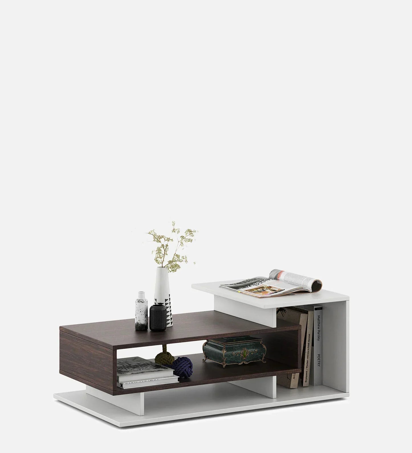 Kiosk Coffee Table in Choco Walnut Colour