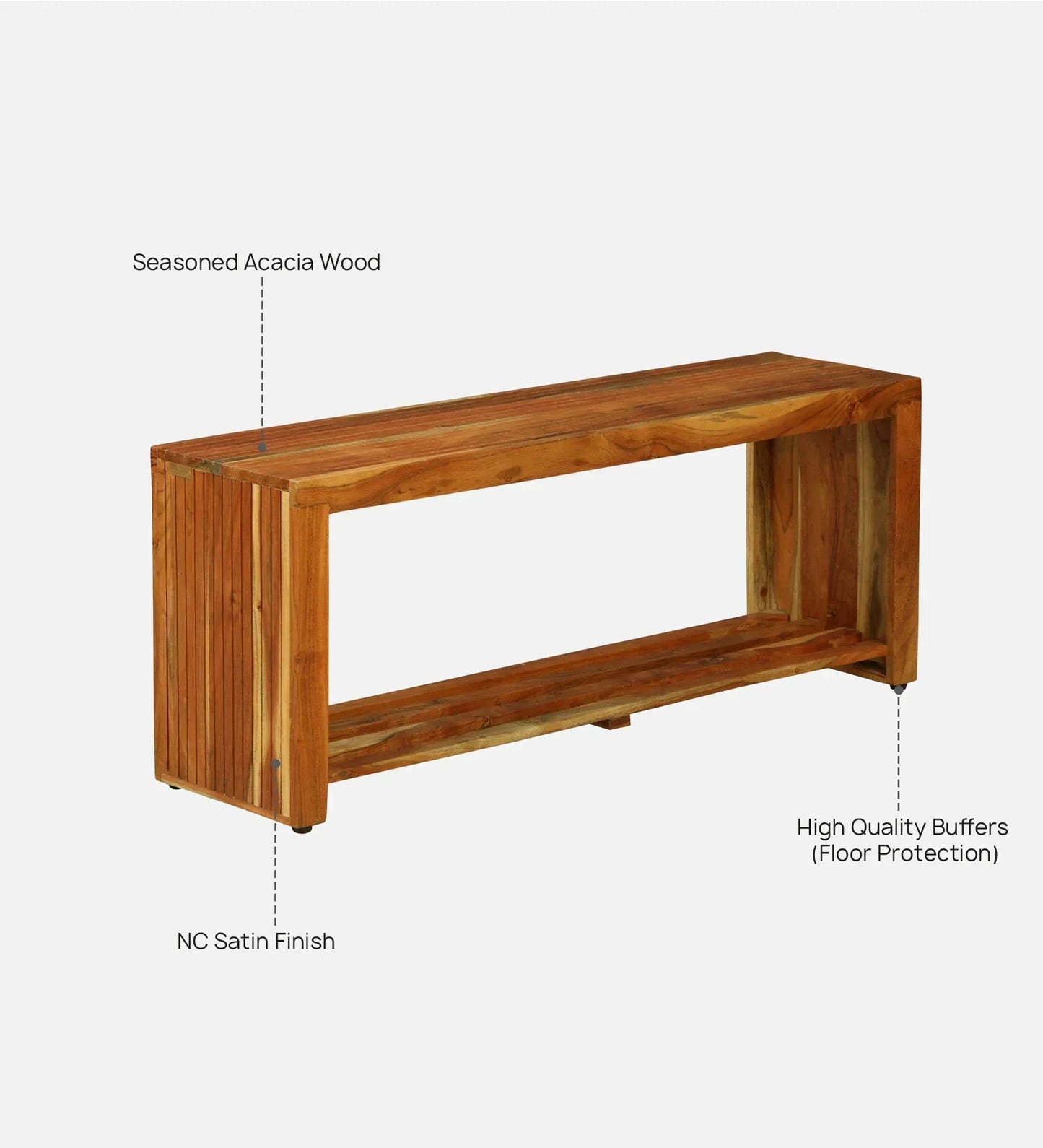Acacia Wood Bench In Natural Finish
