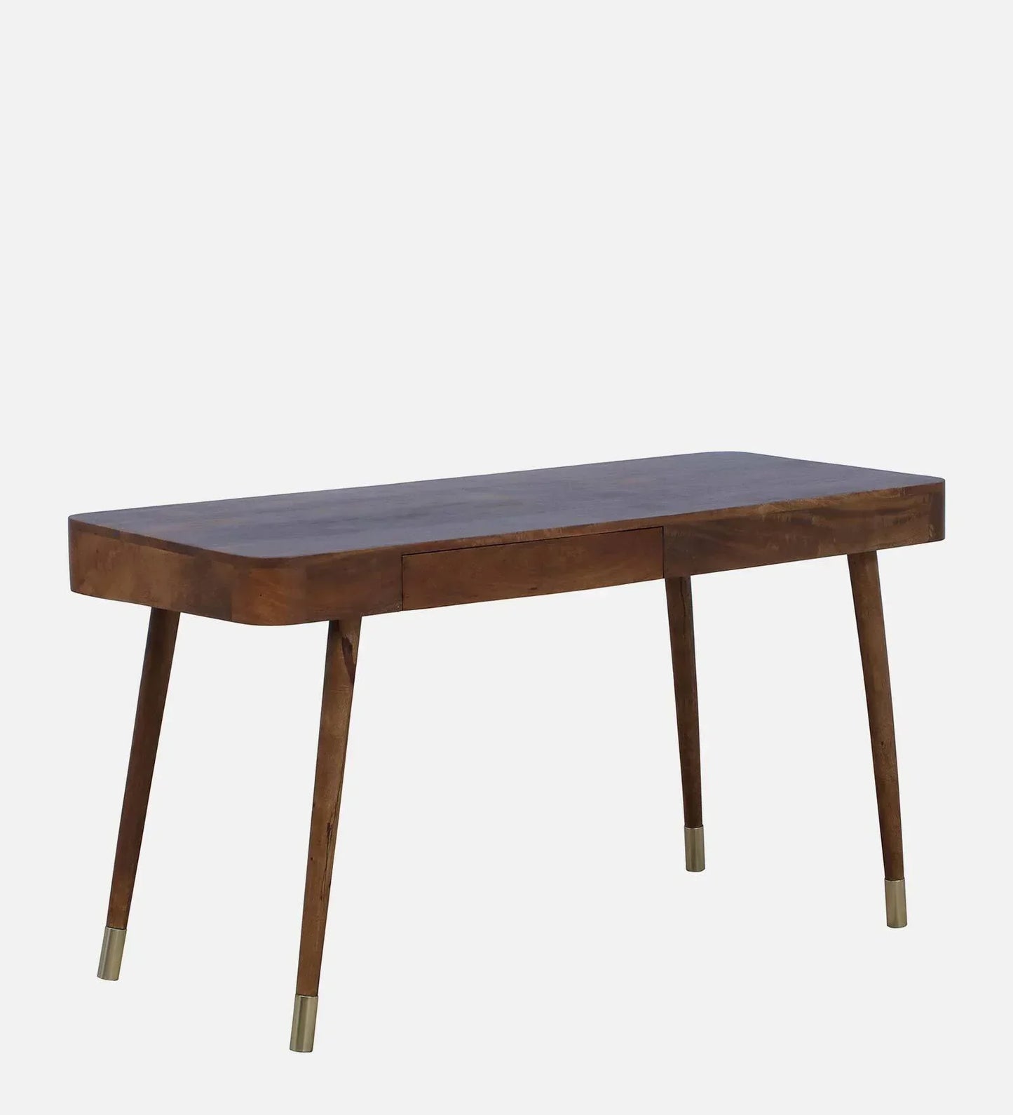Solid Wood Writing Table In Rustic Teak Finish