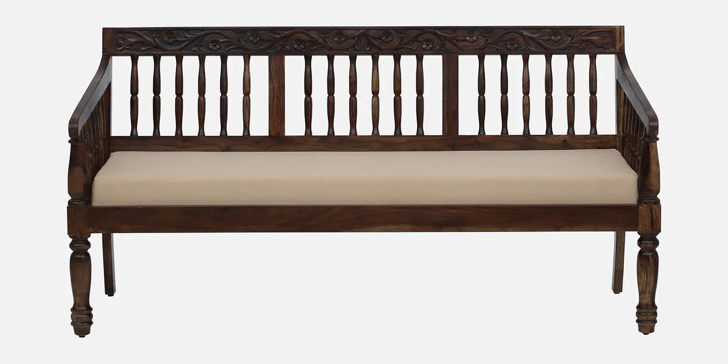 Sheesham Wood 3 Seater Sofa In Provincial Teak Finish