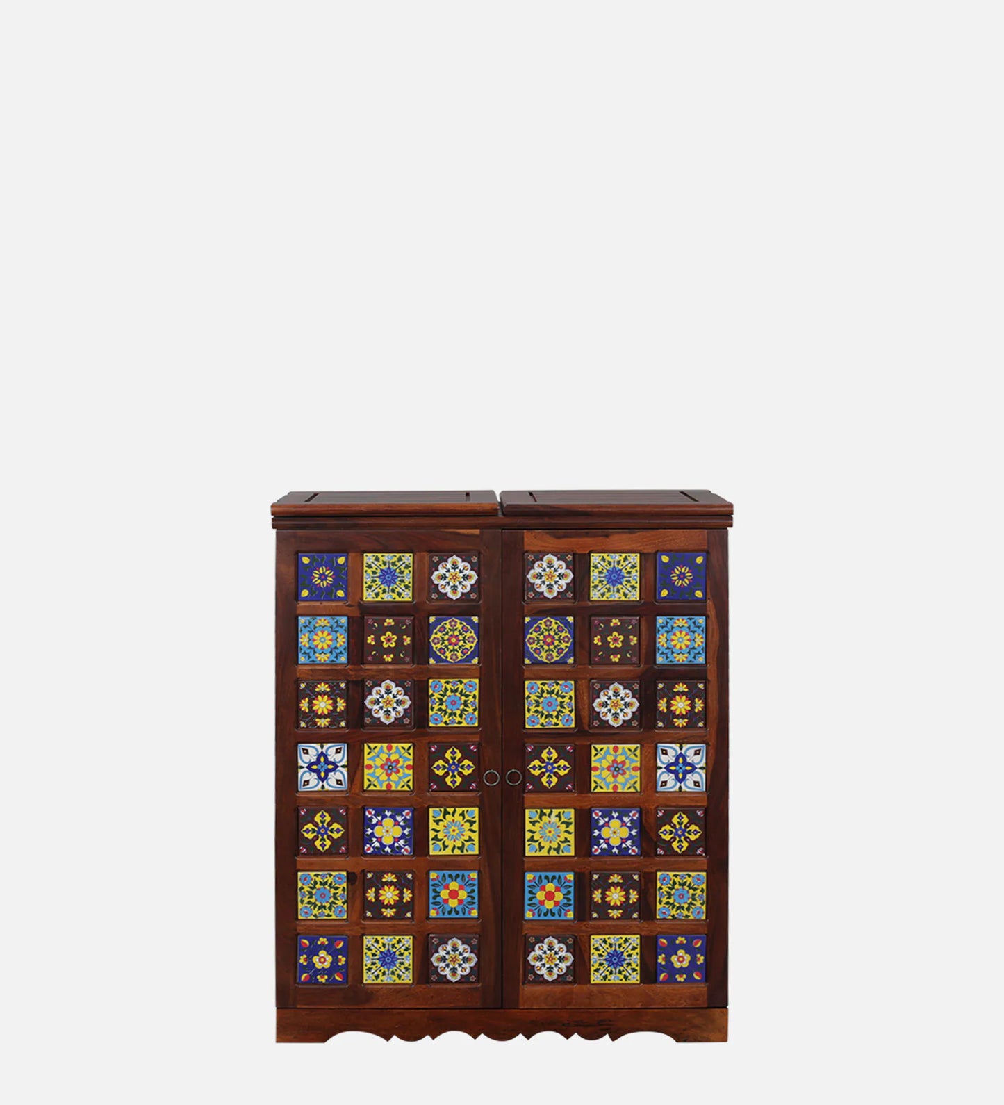 Sheesham Wood Bar Cabinet In Honey Oak Finish
