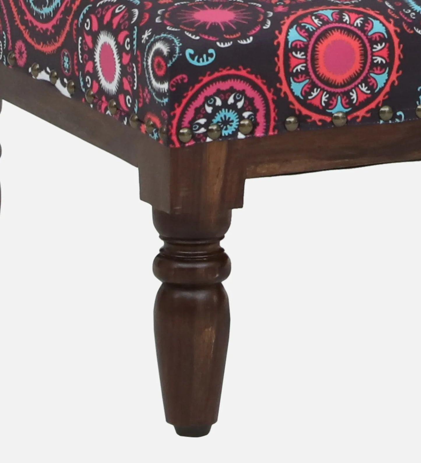 Sheesham Wood Foot Stool In Provincial Teak Finish
