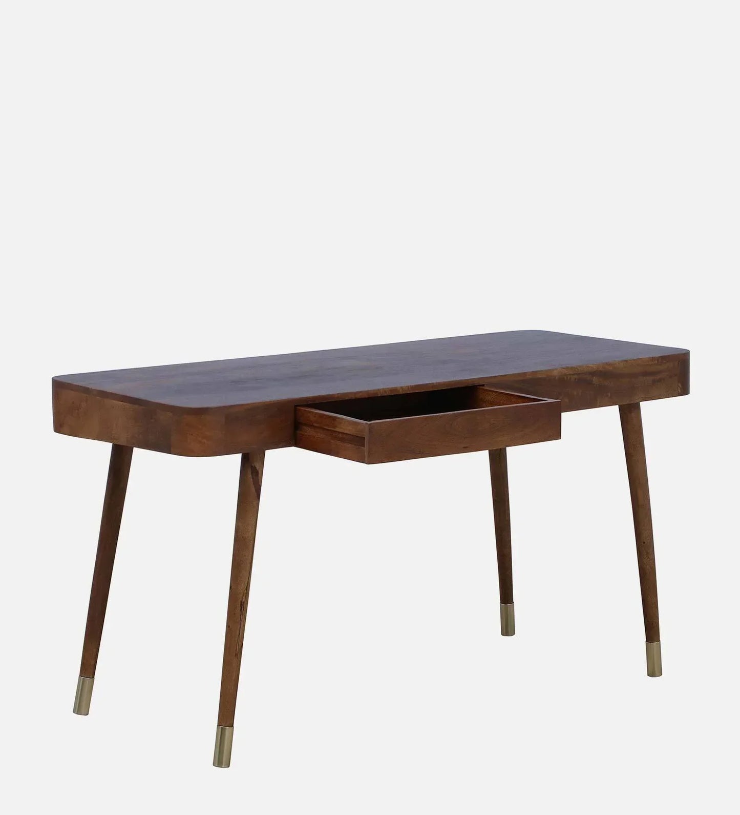 Solid Wood Writing Table In Rustic Teak Finish