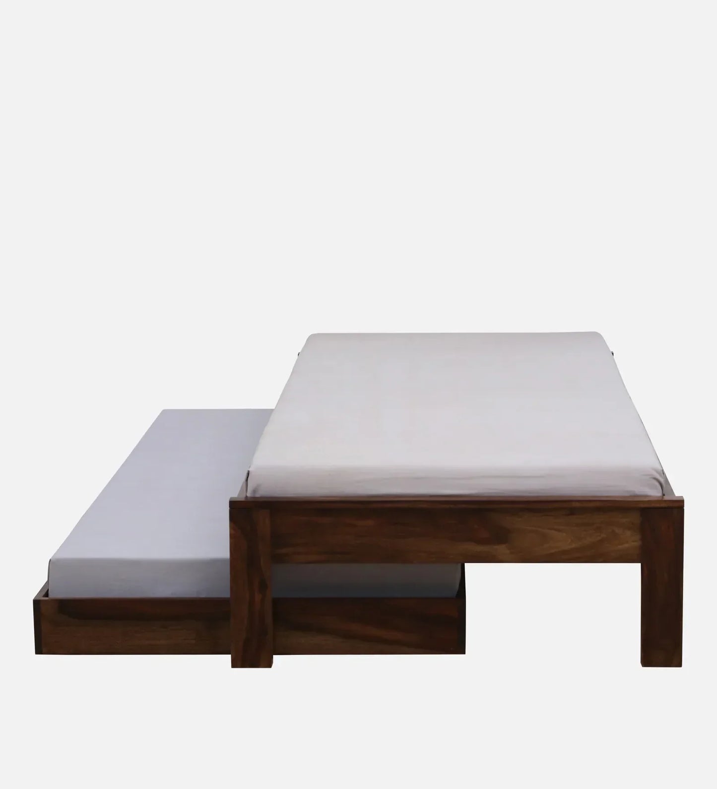 Sheesham Wood Single Bed In Provincial Teak Finish With Trundle