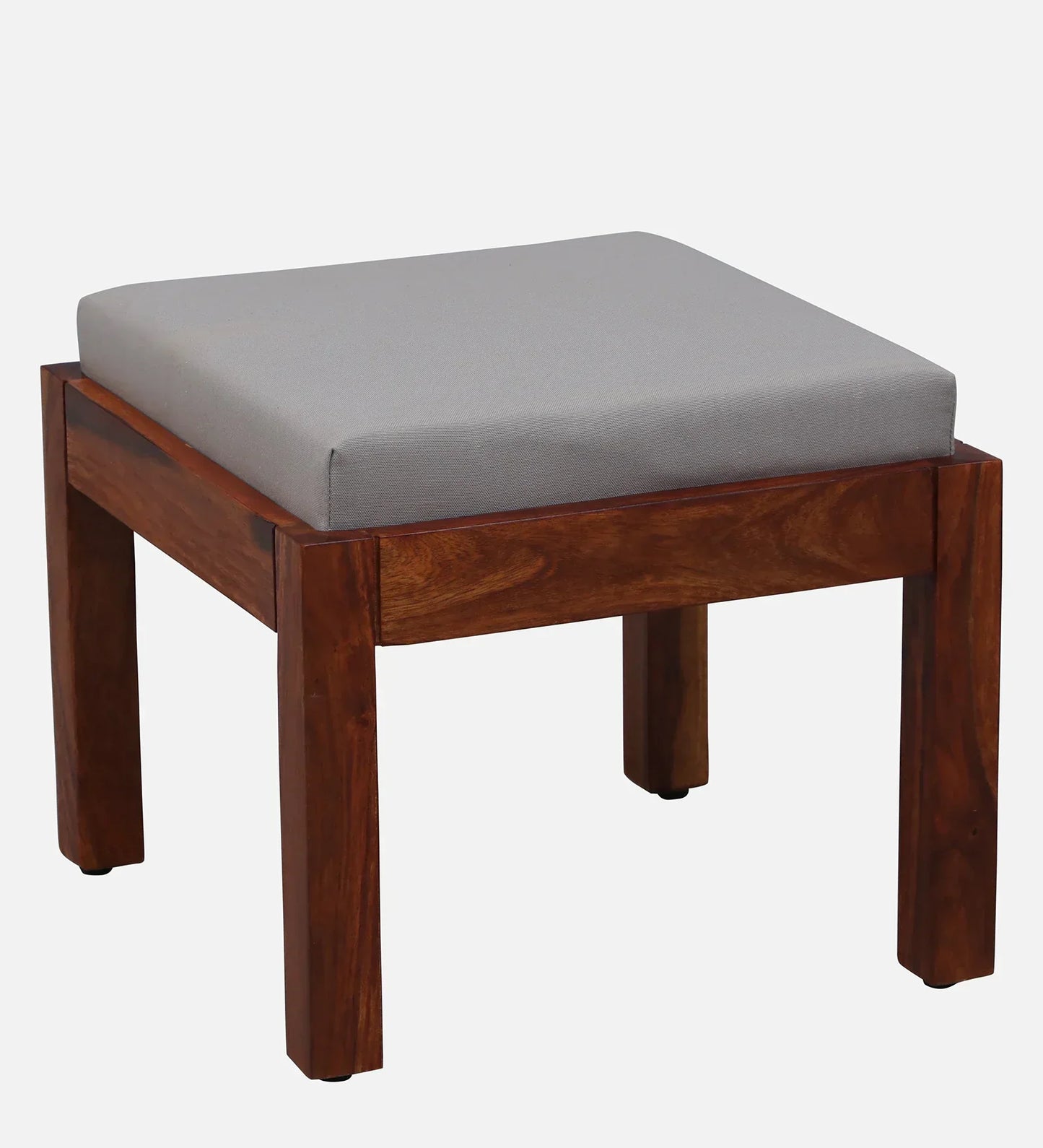 Sheesham Wood Nesting Coffee Table Set in Scratch Resistant Honey Oak Finish With Cushioned Stools