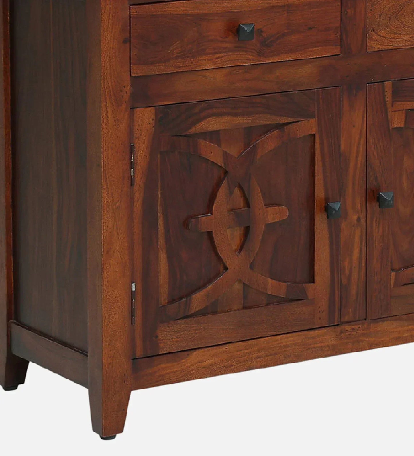 Sheesham Wood Sideboard in Scratch Resistant Honey Oak Finish